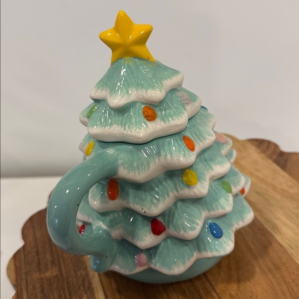 Mr. Christmas Nostalgic Coastal Blue Christmas Tree Mug with Lid - Picture 6 of 6